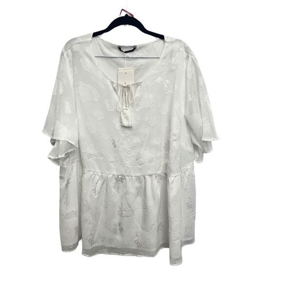 Bloomchic Short Sleeve Top White - Picture 1 of 6